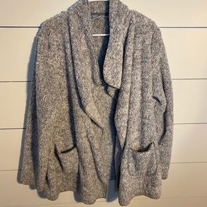 Grey & White Fuzzy Sweater